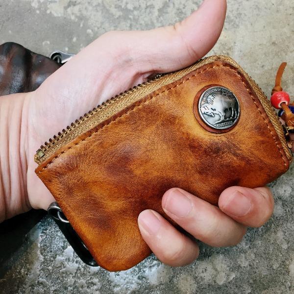 Retro Small Coin Card Holder Car Key Wallet