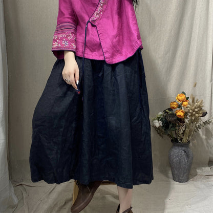 Retro Soft Linen Skirt