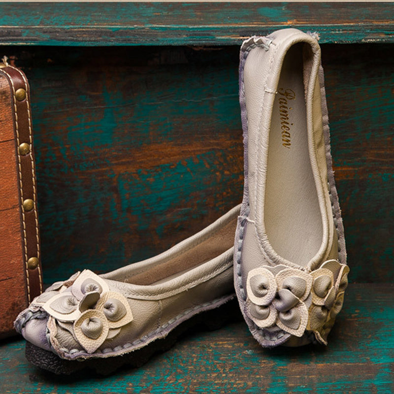 Ethnic Style Comfortable Flower Flat Shoes
