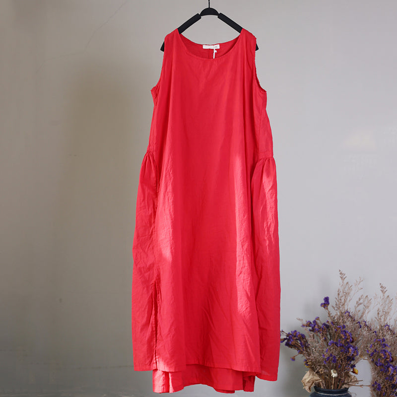 Sleeveless Double Layer Drawstring Dress