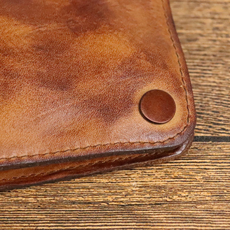 Brushed Vegetable Tanned Leather Wallet