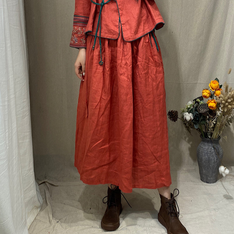 Retro Soft Linen Skirt