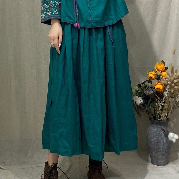 Retro Soft Linen Skirt