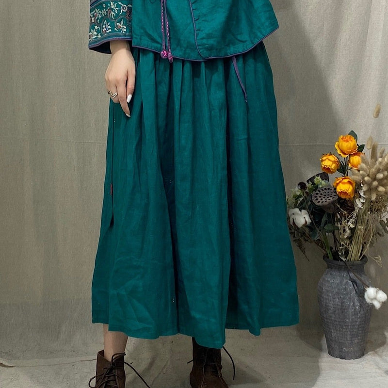 Retro Soft Linen Skirt