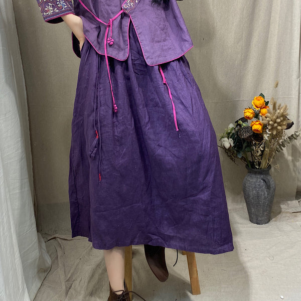 Retro Soft Linen Skirt