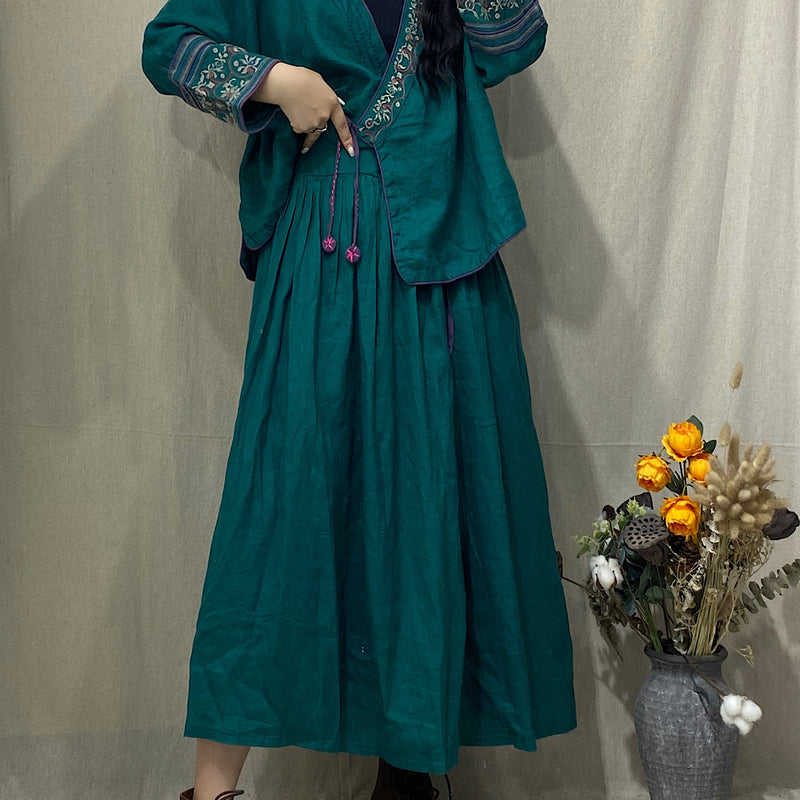 Retro Soft Linen Skirt