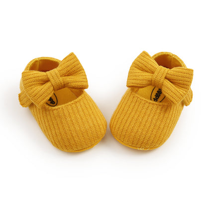 Bowknot Princess Shoes Yarn Soft Sole Baby Shoes