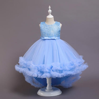 Girls Embroidered Princess Puffy Birthday Dress