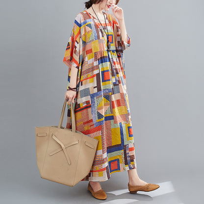 Summer Retro Ethnic Print Dress