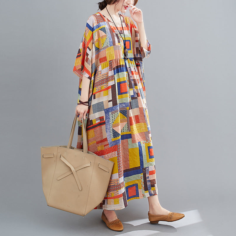 Summer Retro Ethnic Print Dress