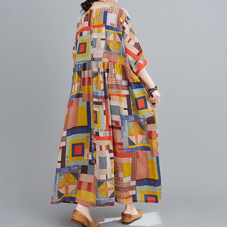 Summer Retro Ethnic Print Dress