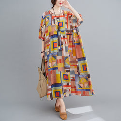 Summer Retro Ethnic Print Dress