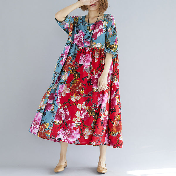 Ethnic Style Plus Size Loose Dress