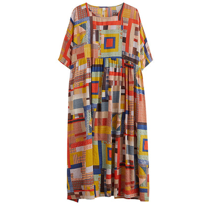 Summer Retro Ethnic Print Dress