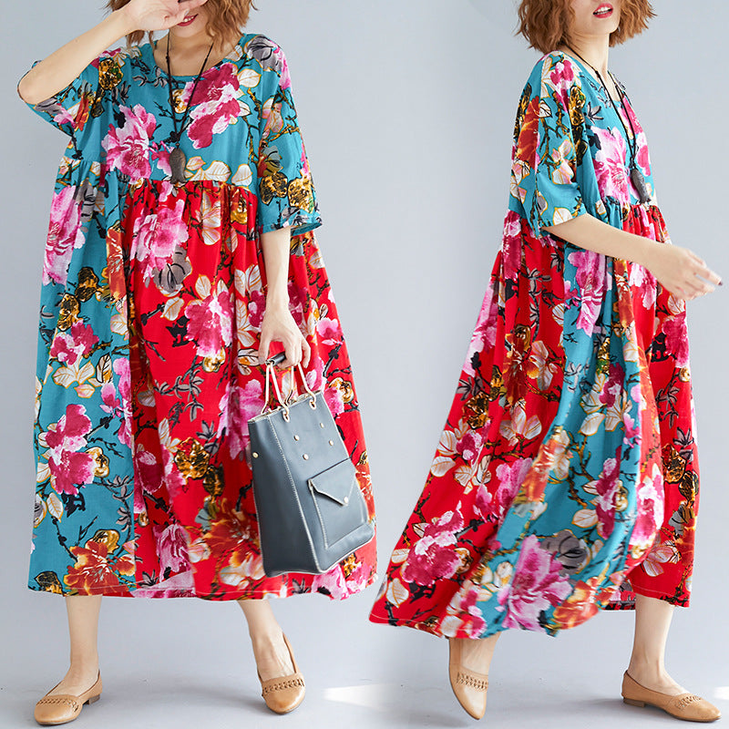 Ethnic Style Plus Size Loose Dress
