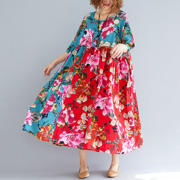 Ethnic Style Plus Size Loose Dress
