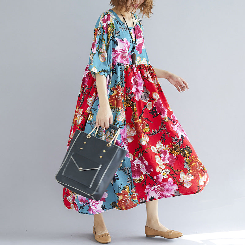 Ethnic Style Plus Size Loose Dress