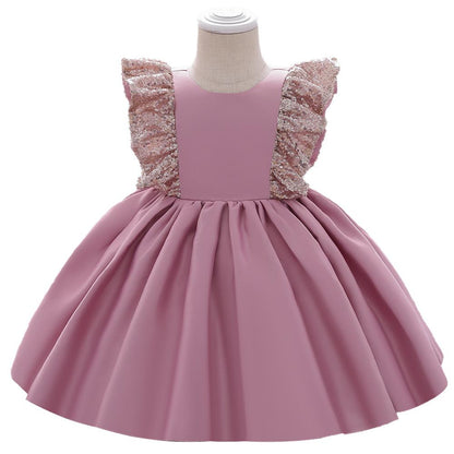 Summer Baby Girls Cute Bow Fluffy  Dress