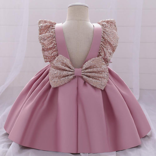 Summer Baby Girls Cute Bow Fluffy  Dress