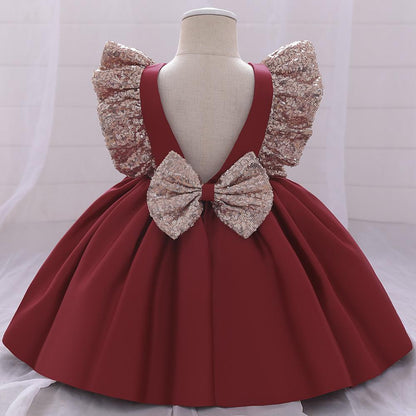 Summer Baby Girls Cute Bow Fluffy  Dress
