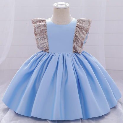 Summer Baby Girls Cute Bow Fluffy  Dress