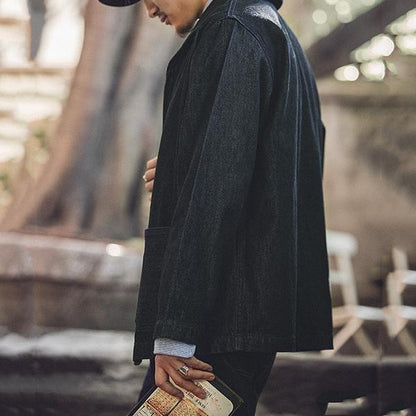 Retro American Casual Washed Denim Shirt Jacket
