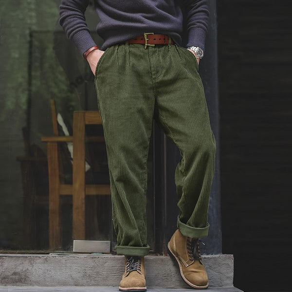 Winter Retro Plus Velvet Corduroy Pants