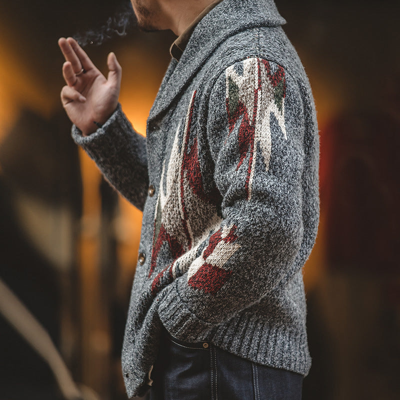 Retro Indian Navajo Cardigan Sweater Coat