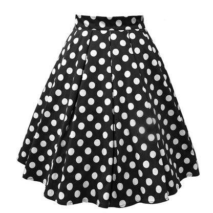 Vintage Print A-line Pleated Skirt