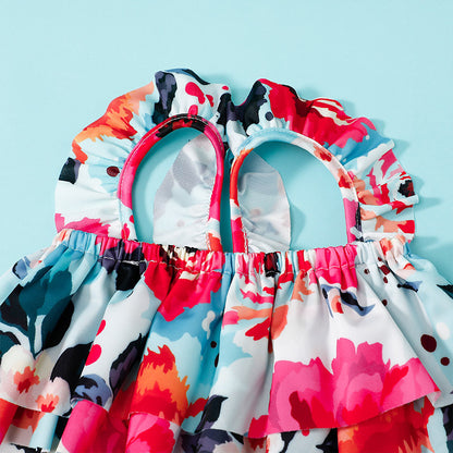 Girls Cute Printed Swimsuit