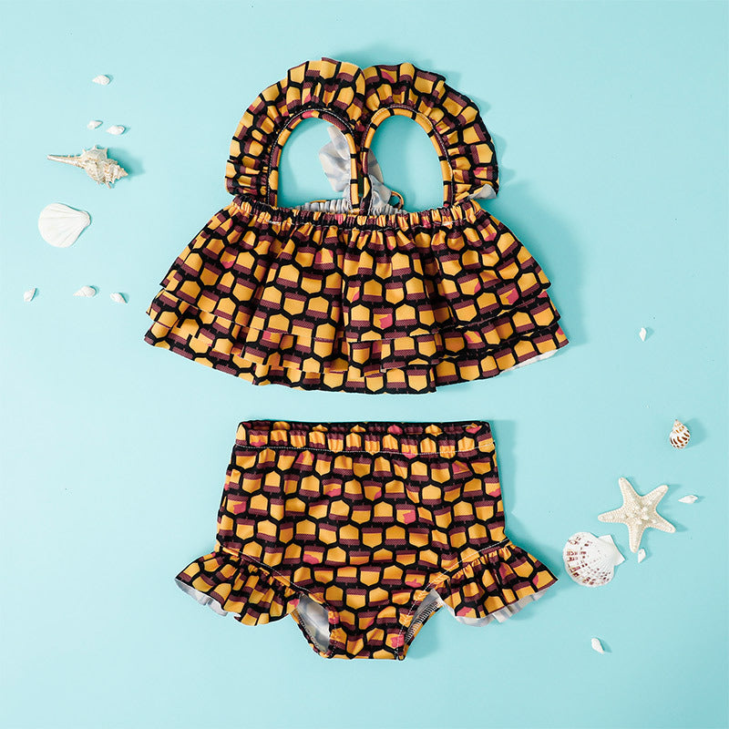 Girls Cute Printed Swimsuit