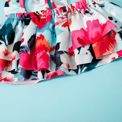 Girls Cute Printed Swimsuit