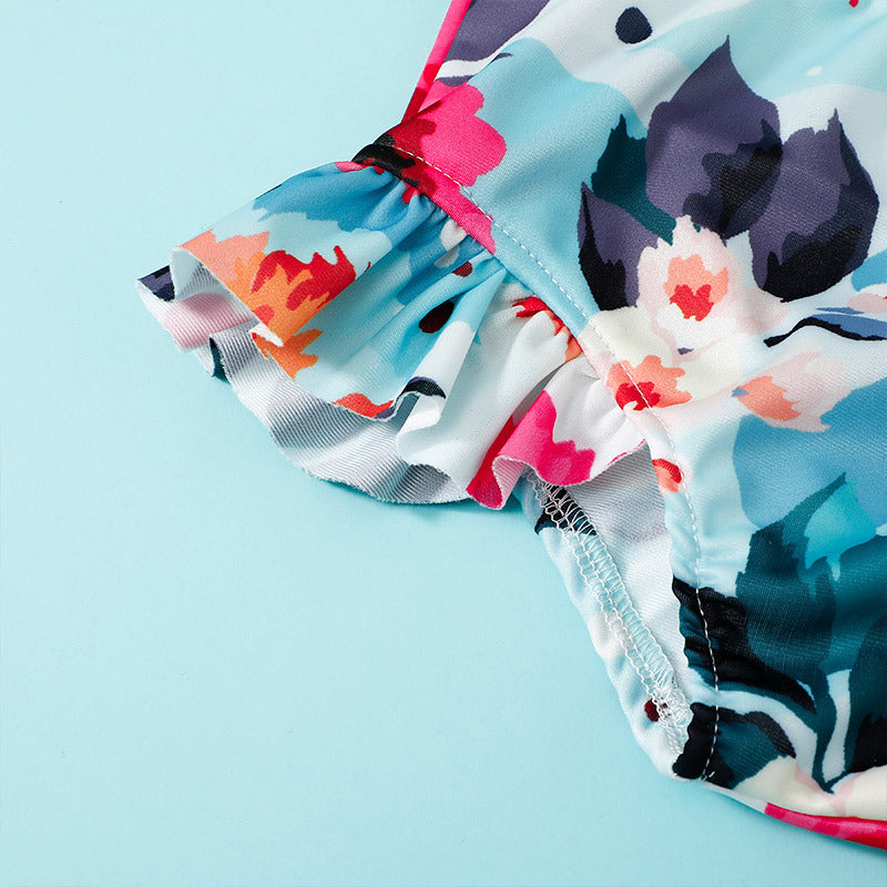 Girls Cute Printed Swimsuit