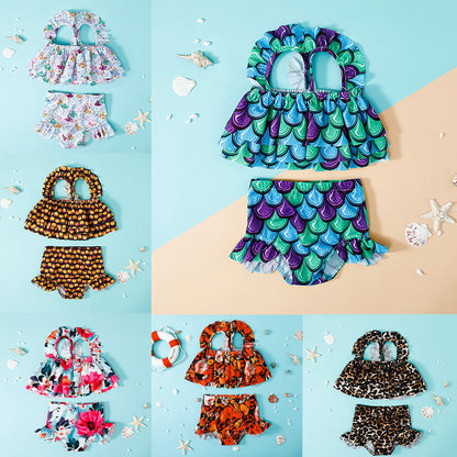 Girls Cute Printed Swimsuit