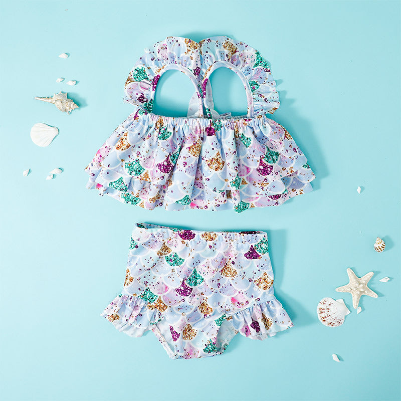 Girls Cute Printed Swimsuit
