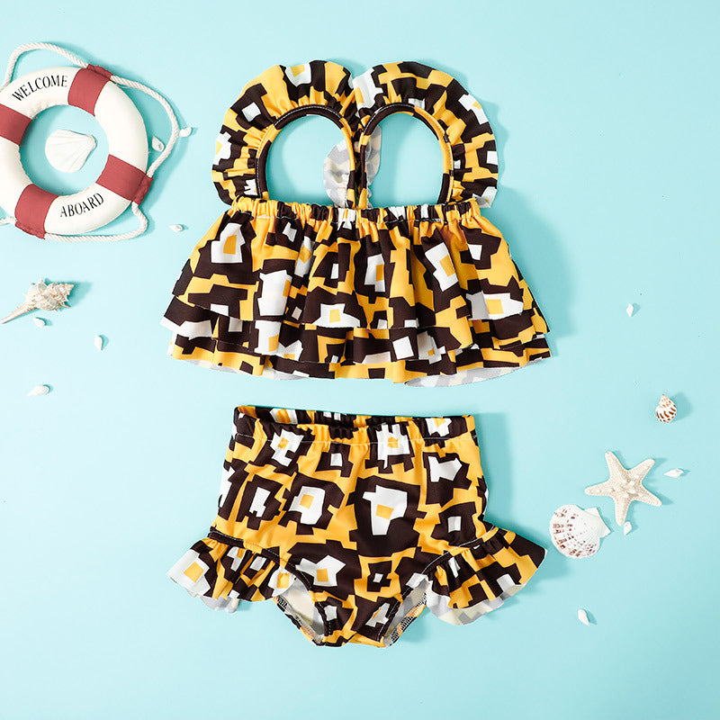 Girls Cute Printed Swimsuit