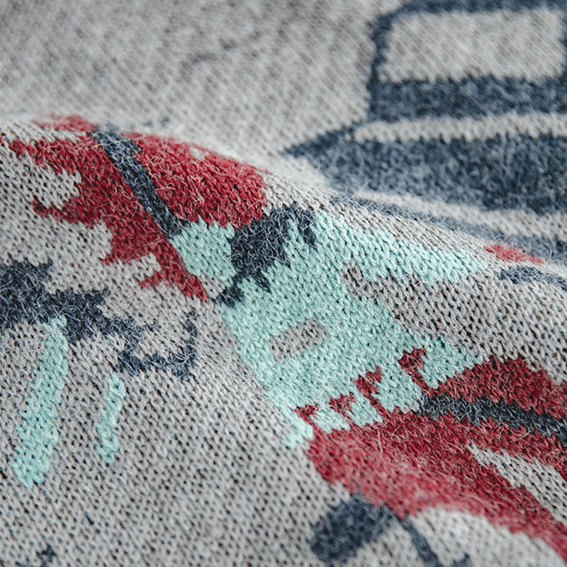 Retro Indian Totem Crew Neck Sweater