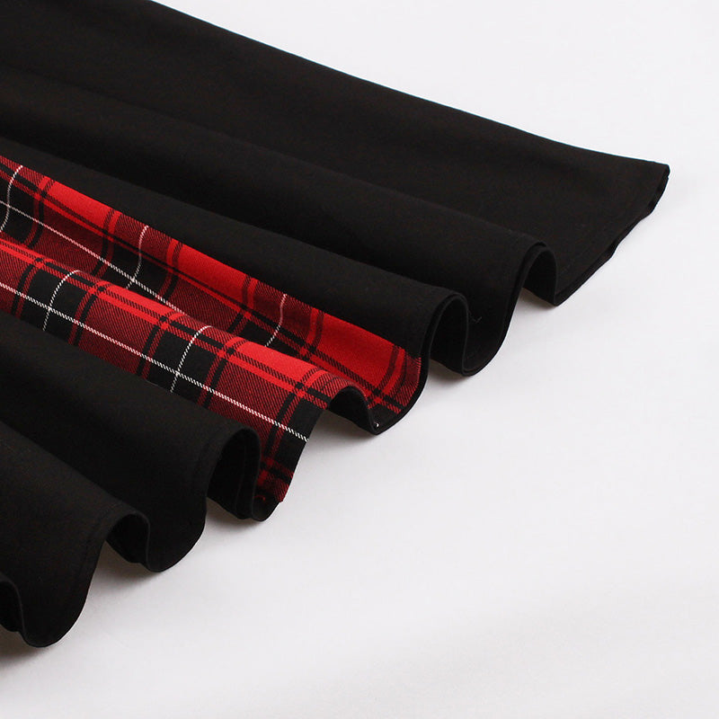 Sleeveless Plaid Retro Dress