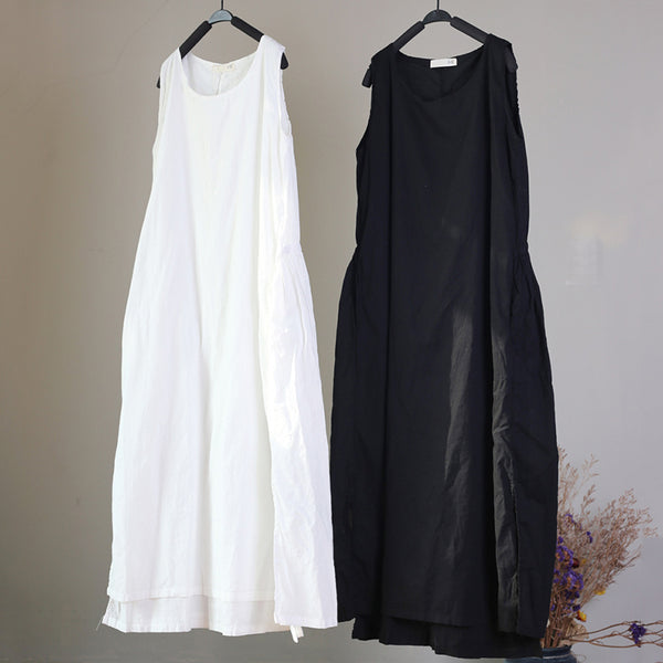 Sleeveless Double Layer Drawstring Dress