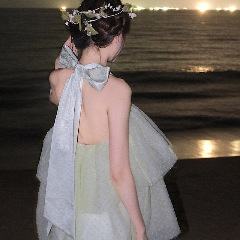 Bowknot French Mesh Cake Dress