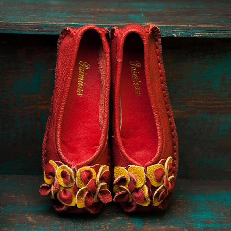 Ethnic Style Comfortable Flower Flat Shoes