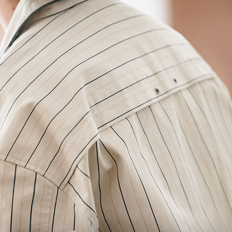 Vintage Army Green Pinstripe Jacket