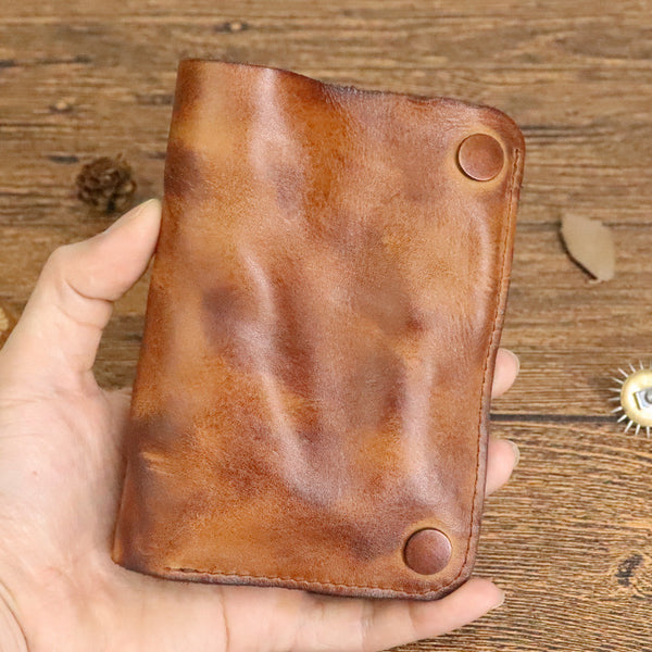 Retro Wrinkled Handmade Leather Multi-card  Wallet
