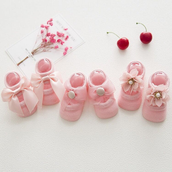 Baby  Thin Cotton Non-slip Princess Style Socks