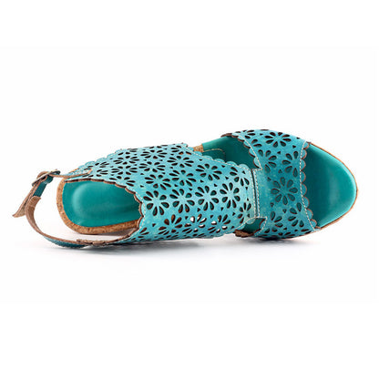 Retro Hollow Fish Mouth Handmade Sandals