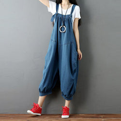 Denim Loose Overalls