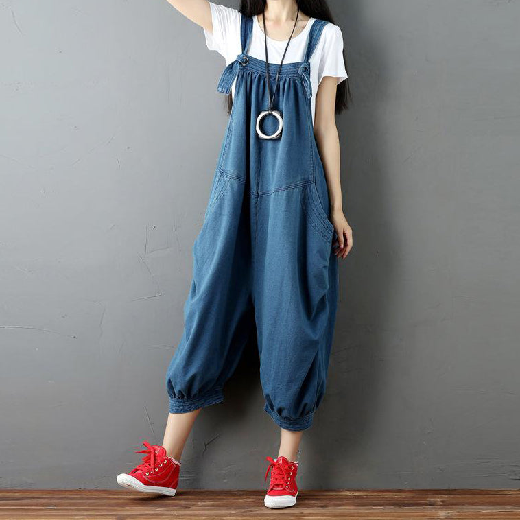 Denim Loose Overalls
