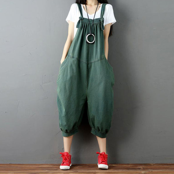 Denim Loose Overalls