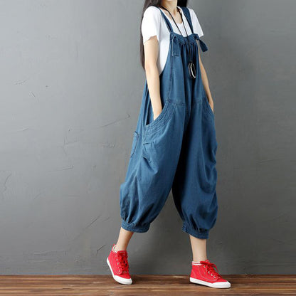 Denim Loose Overalls