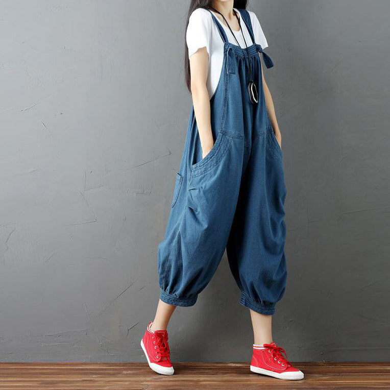 Denim Loose Overalls